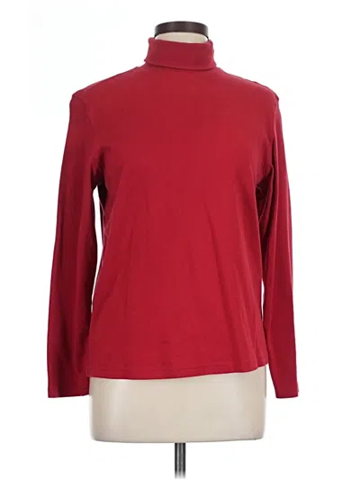 Pre-owned Basic Editions Long Sleeve Turtleneck In Red