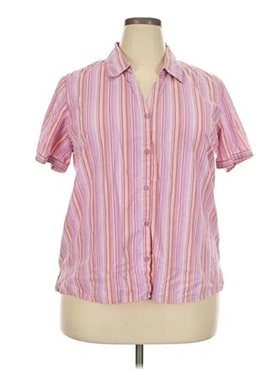 Pre-owned Basic Editions Short Sleeve Blouse In Pink