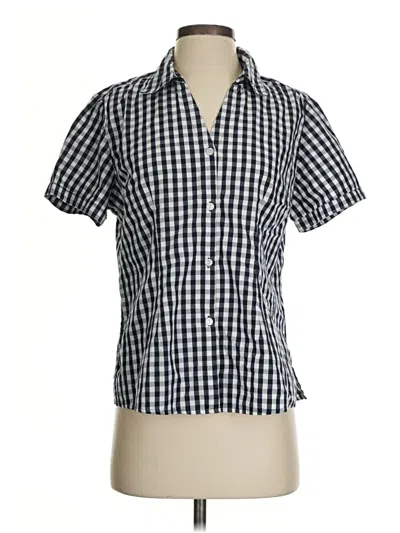 Pre-owned Basic Editions Short Sleeve Button Down Shirt In Blue