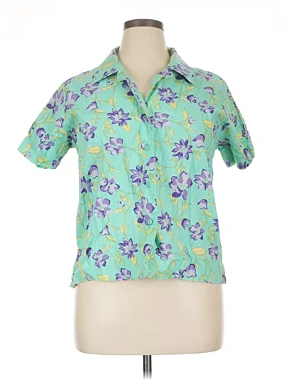 Pre-owned Basic Editions Short Sleeve Polo Shirt In Green