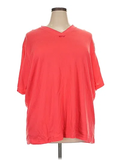 Basic Editions Short Sleeve Top Red V-neck Tops