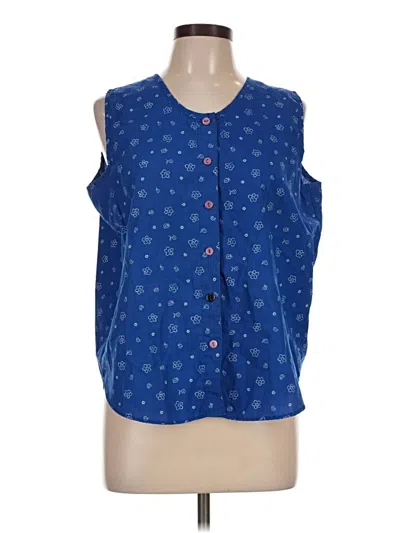 Pre-owned Basic Editions Sleeveless Blouse In Blue