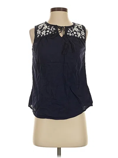 Pre-owned Basic Editions Sleeveless Blouse In Blue