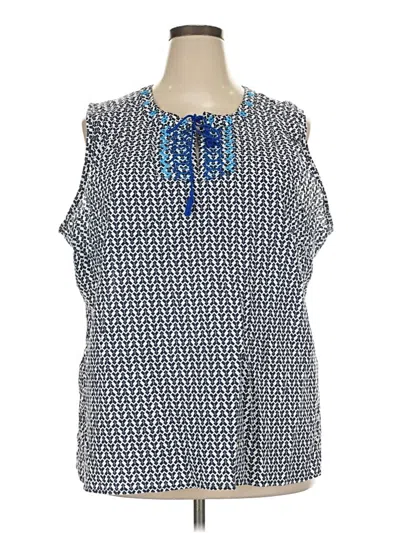 Pre-owned Basic Editions Sleeveless Blouse In Blue