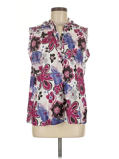 Pre-owned Basic Editions Sleeveless Blouse In Purple