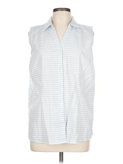 Pre-owned Basic Editions Sleeveless Button Down Shirt In Silver