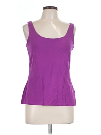 Pre-owned Basic Editions Sleeveless Top Purple Scoop Neck Tops