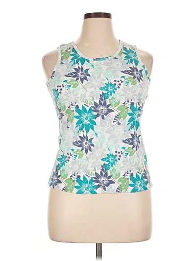 Pre-owned Basic Editions Tank Top Silver Halter Neckline Tops