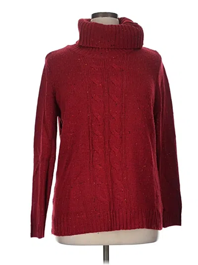 Pre-owned Basic Editions Turtleneck Sweater In Burgundy