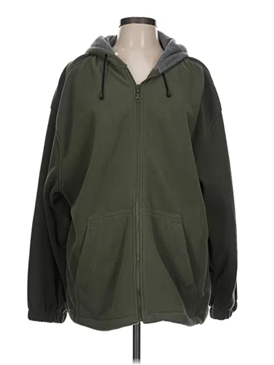 Pre-owned Basic Editions Zip Up Hoodie In Green
