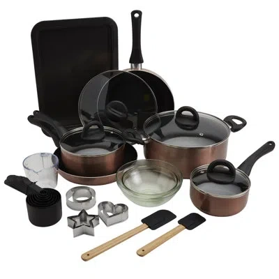 Basic Essentials 29-piece Non-stick Aluminum Cookware And Bakeware Set, Copper