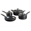 Basic Essentials 7pc Non-stick Aluminum Cookware Set In Black