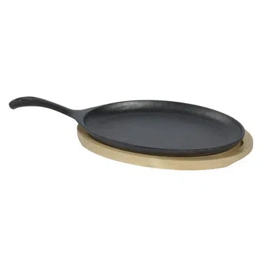 Basic Essentials Fajita Time  Oval 2-piece Non-stick Pan Set In Black;beige
