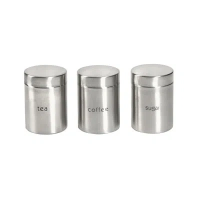 Basic Essentials Prep And Tools  3 Piece Stainless Steel Canister Set In Silver