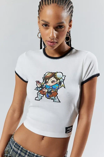 Basic Pleasure Mode Chun Lee Baby Tee In White, Women's At Urban Outfitters