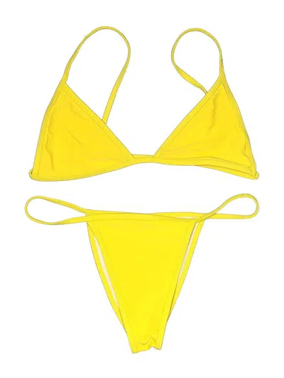 Pre-owned Basic Swim Two Piece Swimsuit In Yellow