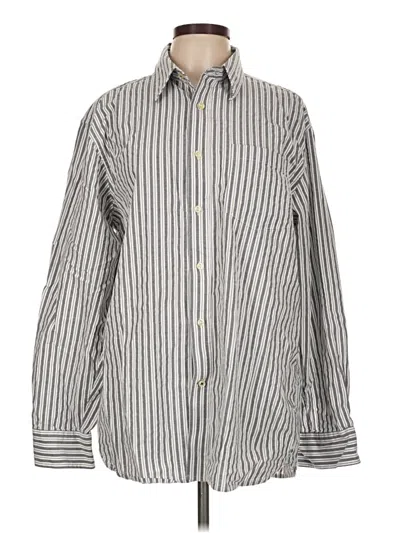 Pre-owned Basics Long Sleeve Button Down Shirt In Gray