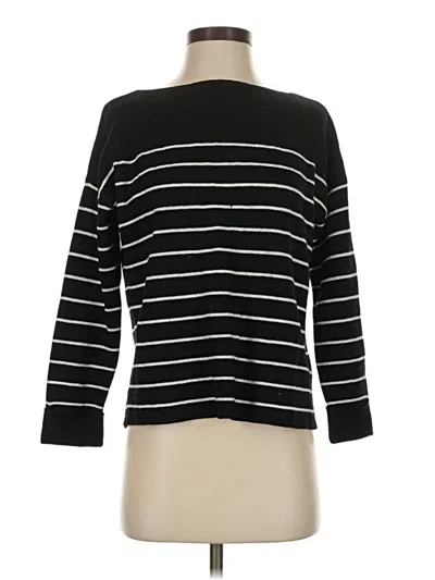 Pre-owned Basics Long Sleeve Top Black Boatneck Tops