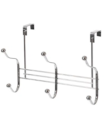 Basicwise Chrome 6 Hook Hanger Organizer In Silver