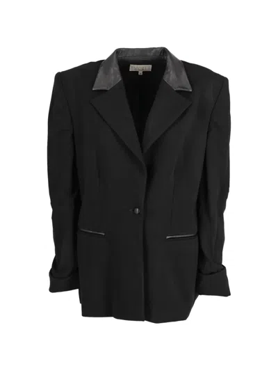 Pre-owned Basile Vintage Padded-shoulders Blazer In Black