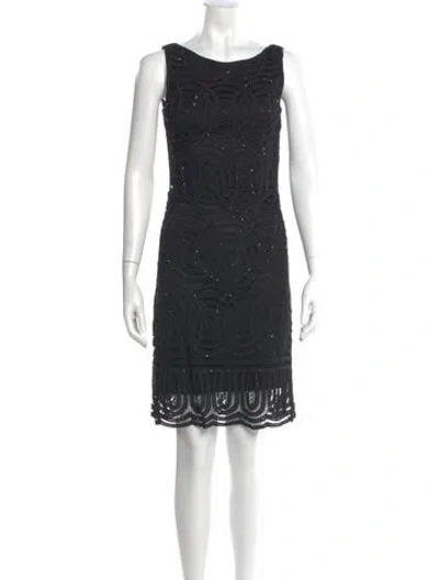 Pre-owned Basix Bateau Neckline Knee-length Dress In Black