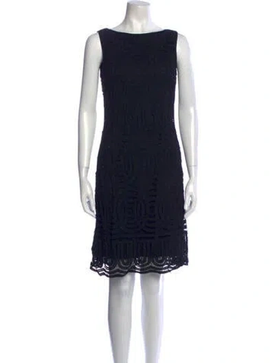 Pre-owned Basix Bateau Neckline Knee-length Dress In Black