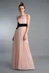 Basix Black Label 1 Shoulder Evening Gown In Pink