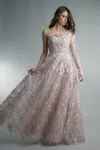 Basix Black Label 1 Sleeve Evening Gown In Pink