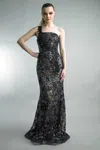 Basix Black Label 1 Strap Evening Gown In Black