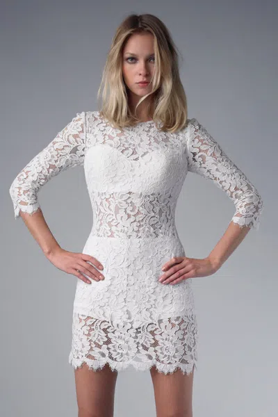 Basix Black Label 3 Quarter Sleeve Cocktail Dress In White