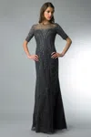 Basix Black Label 3 Quarter Sleeve Evening Dress