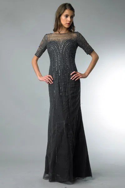 Basix Black Label 3 Quarter Sleeve Evening Dress