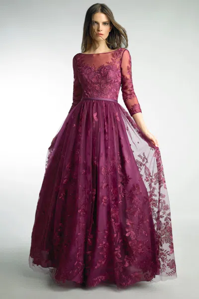 Basix Black Label 3 Quarter Sleeve Evening Dress