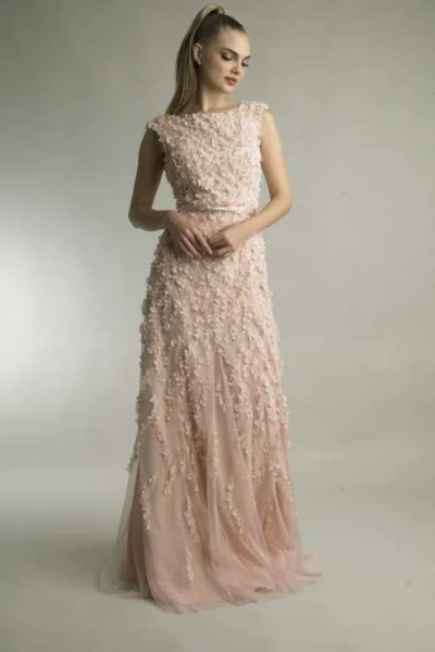 Basix Black Label 3d Petal Gown In Black