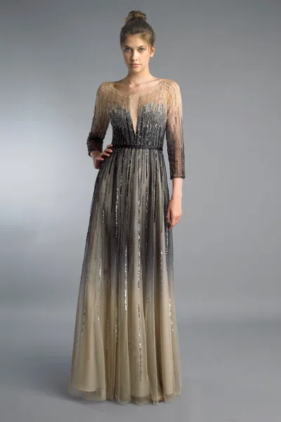 Basix Black Label Beaded Ball Gown In Multi