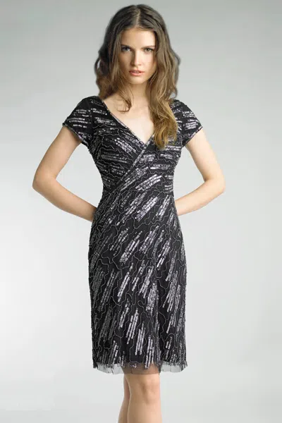 Basix Black Label Beaded Cocktail Dress In Black