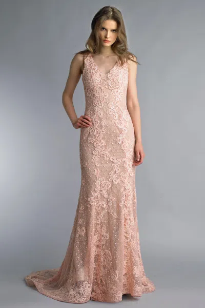 Basix Black Label Beaded Embroidered Dress In Pink