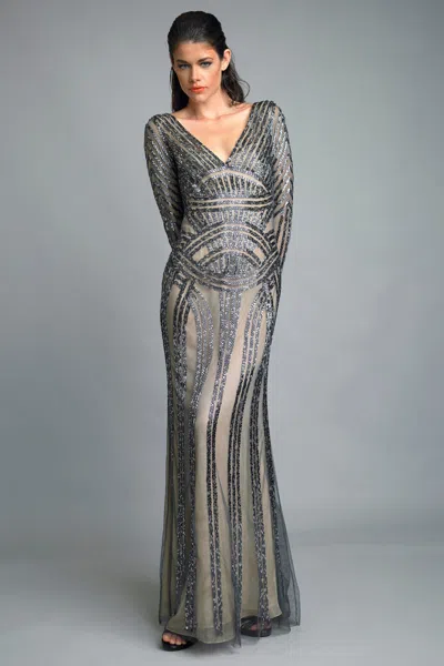 Basix Black Label Beaded Evening Dress
