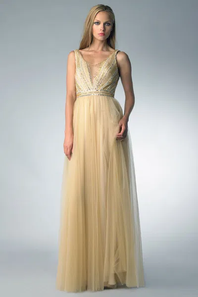 Basix Black Label Beaded Evening Gown