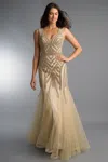 Basix Black Label Beaded Evening Gown
