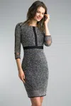 Basix Black Label Beaded Long Sleeve Cocktail Dress