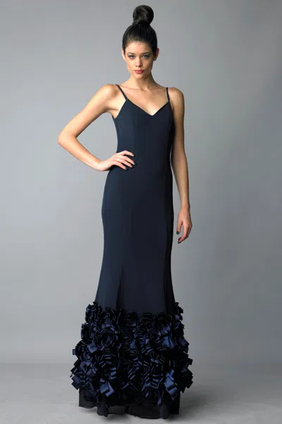 Basix Black Label Bell Inspired Evening Gown In Blue
