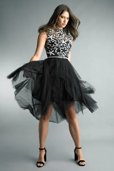 Basix Black Label Black And White Cocktail Dress