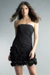 Basix Black Label Black Rose Raw Silk Cocktail Dress