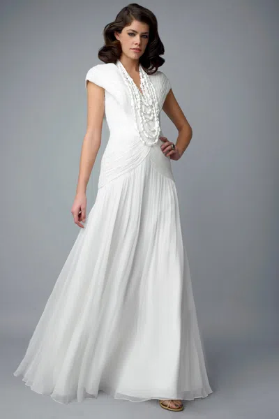 Basix Black Label Cap Sleeve Gown With Necklace