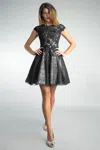 Basix Black Label Cap Sleeve Lace And Tulle Cocktail Dress