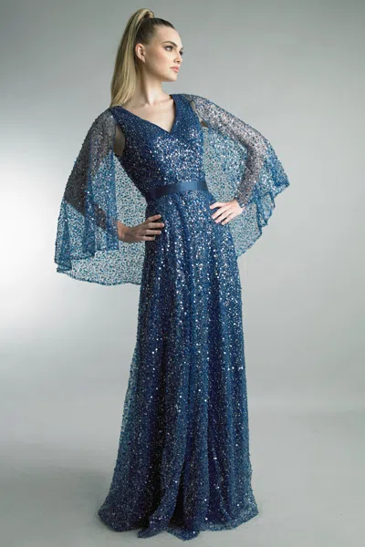 Basix Black Label Capelet Beaded Gown
