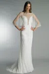 Basix Black Label Capelet Gown In White
