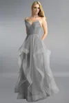 Basix Black Label Cascading Tulle Ballgown By Basix