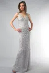 Basix Black Label Clamshell Motif Sleeveless Evening Gown